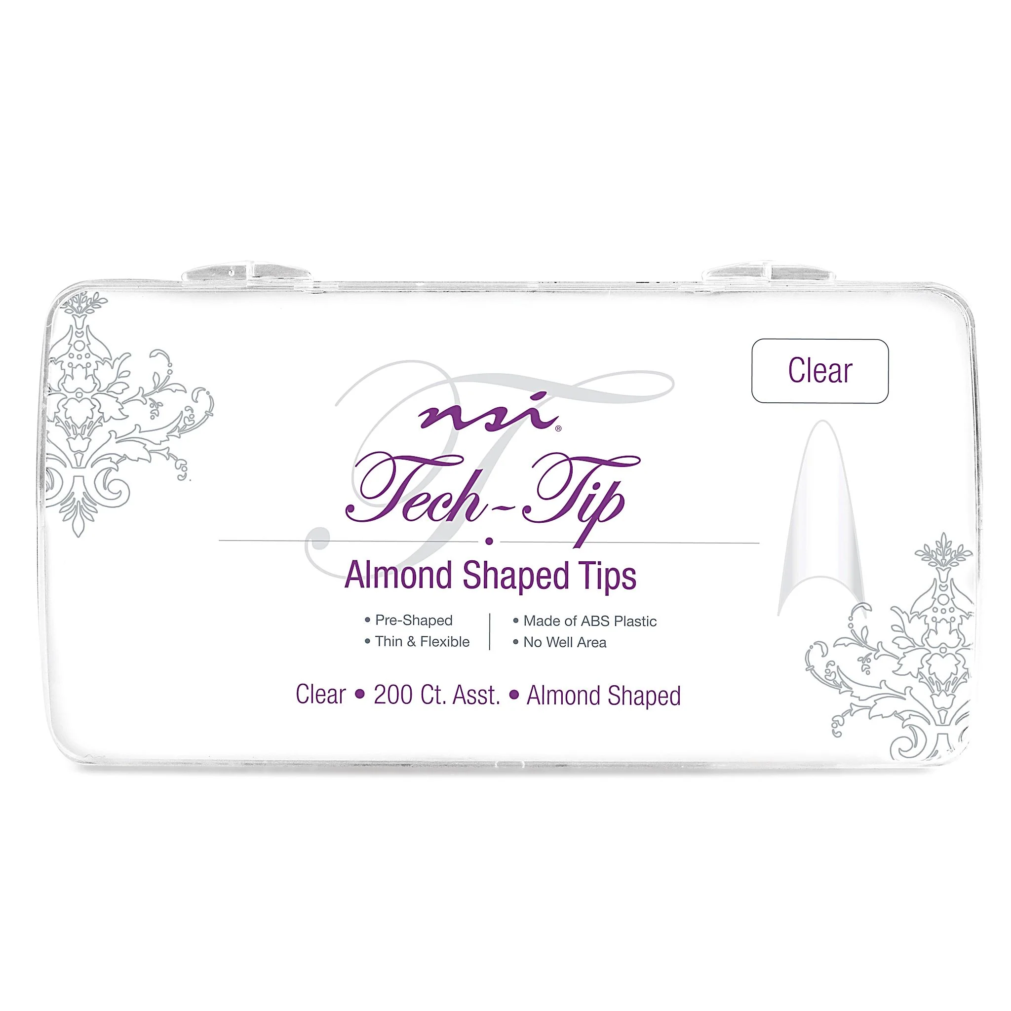TECH-TIP Almond Clear Nail Tips Tray 200ct - Image 3