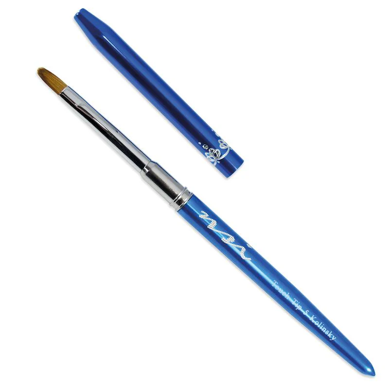 Gel Touch Tip Cat's Tongue Brush #5 Metal Handle + Cap