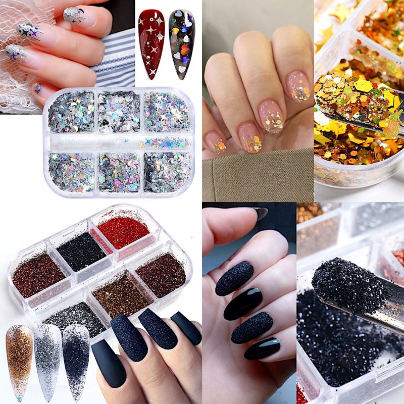 Ultra-Thin Sequins Glitters Nail Art (6-Grid Tray) - Image 2