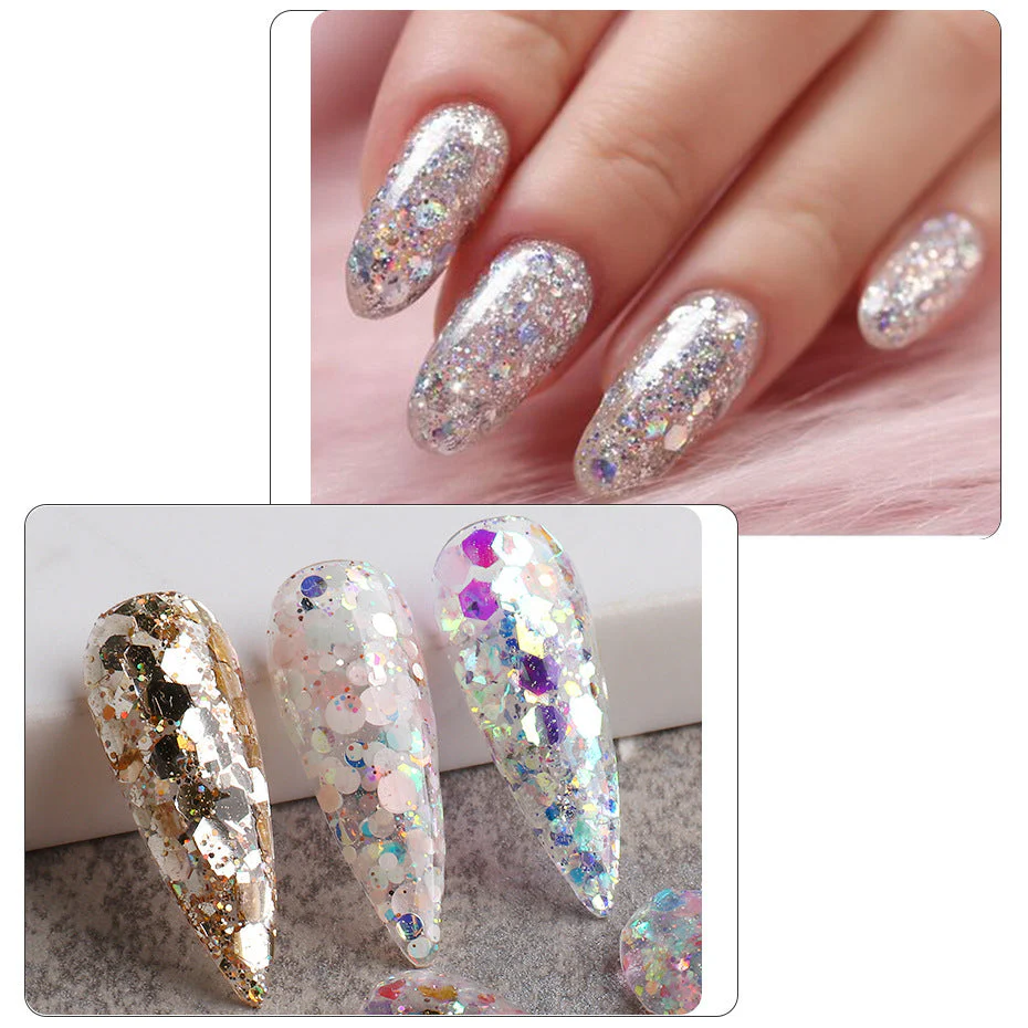 Ultra-Thin Sequins Glitters Nail Art (6-Grid Tray) - Image 3