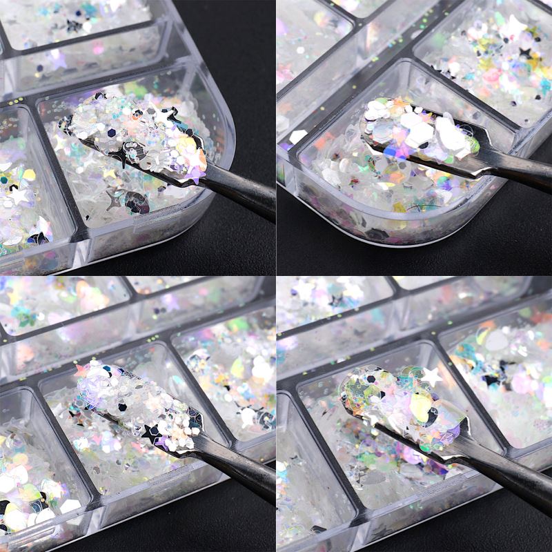 Ultra-Thin Sequins Glitters Nail Art (6-Grid Tray) - Image 4