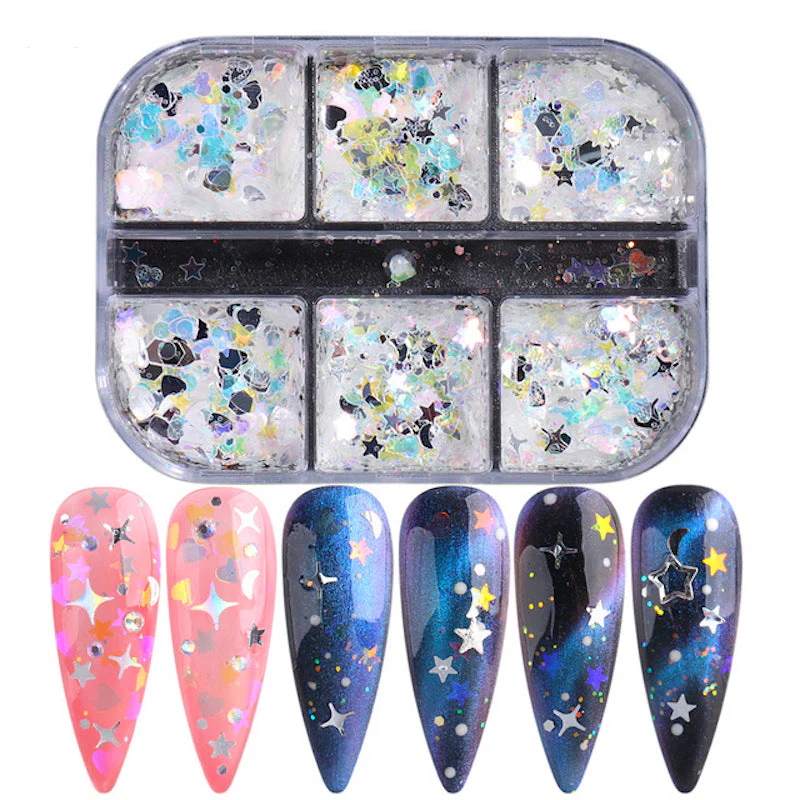 Ultra-Thin Sequins Glitters Nail Art (6-Grid Tray) - Image 7