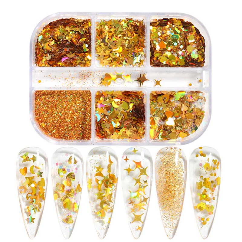 Ultra-Thin Sequins Glitters Nail Art (6-Grid Tray) - Image 9