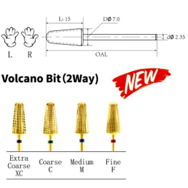 Volcano (2 Way) Tungsten Carbide Nail Drill Bit - Image 7