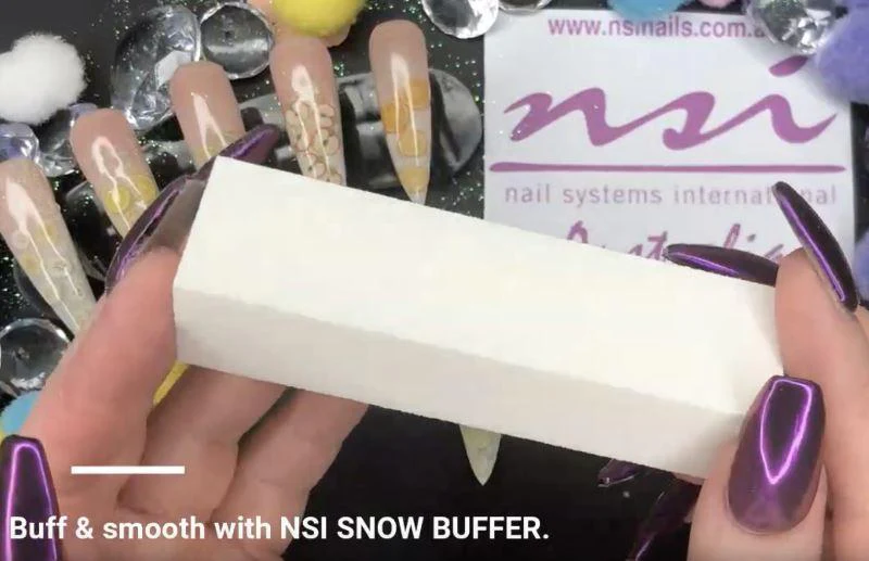 White Nail Buffer Block - Snow Buffer - Image 4