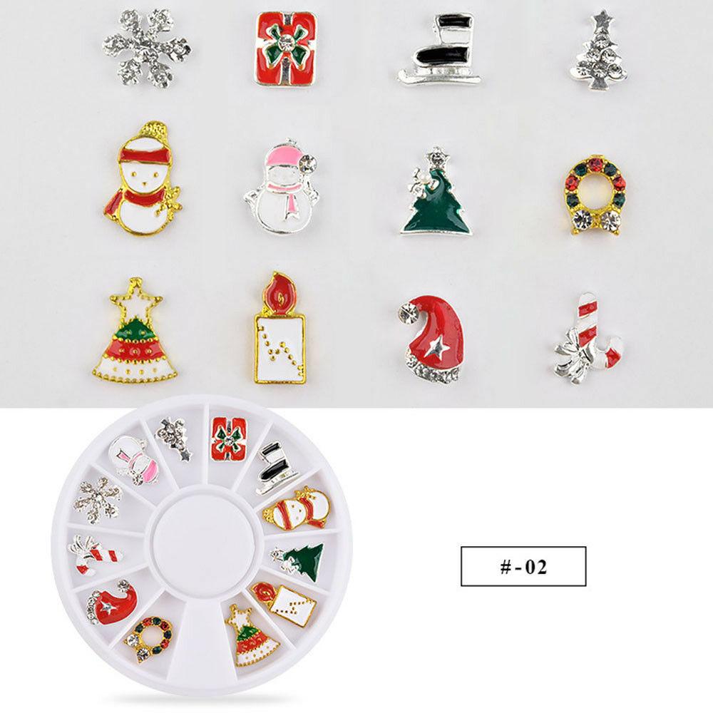 XMAS Charms Nail Art Decoration Wheels & Tray - Image 3