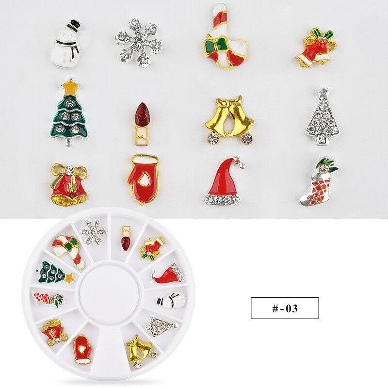 XMAS Charms Nail Art Decoration Wheels & Tray - Image 4