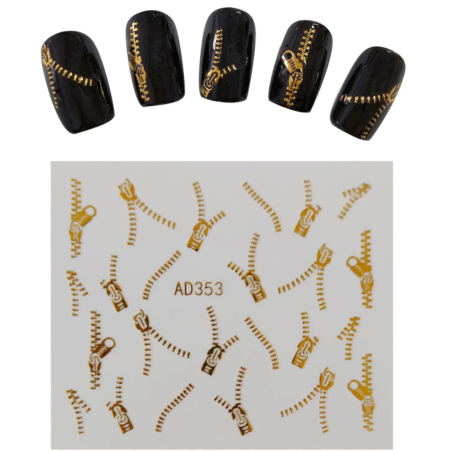 Zippers Nail Art Stickers - Image 2