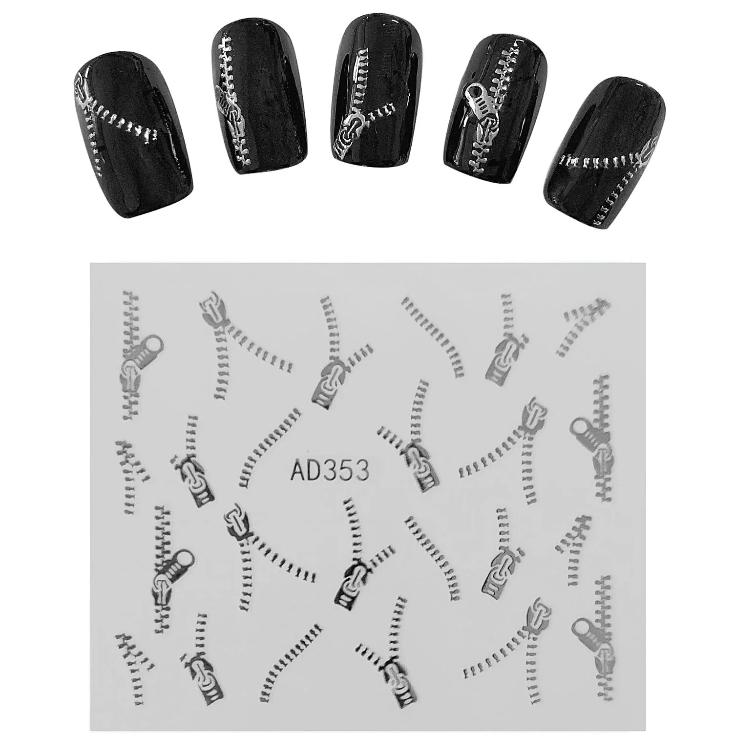 Zippers Nail Art Stickers - Image 3